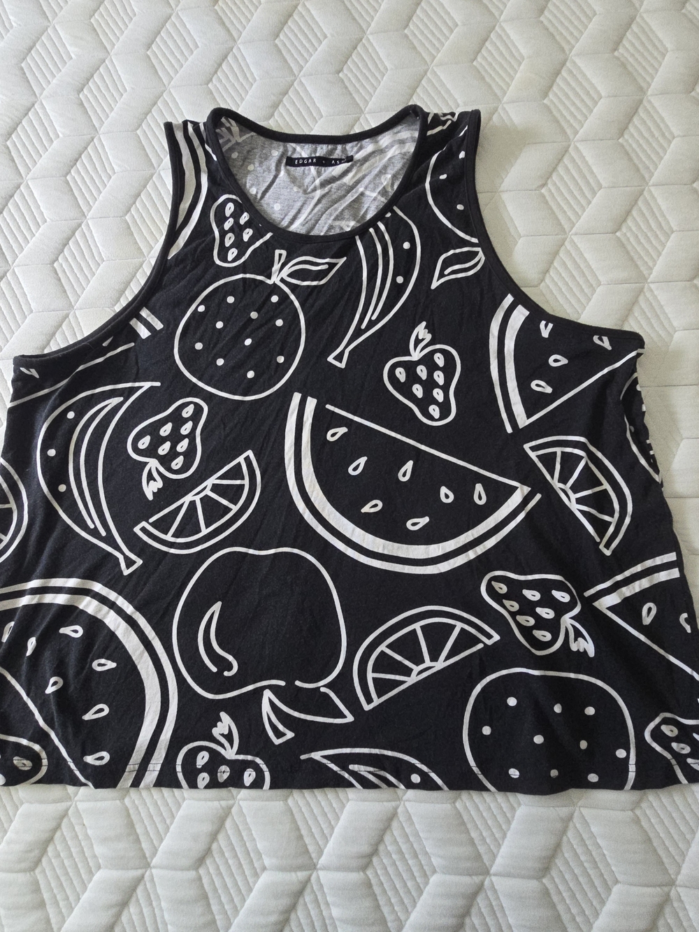 Edgar + Ash Black Fruit Graphic Tank Top